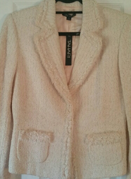 Gorgeous TAHARI SILK TWEED BLAZER Size 6 - Picture 5 of 5